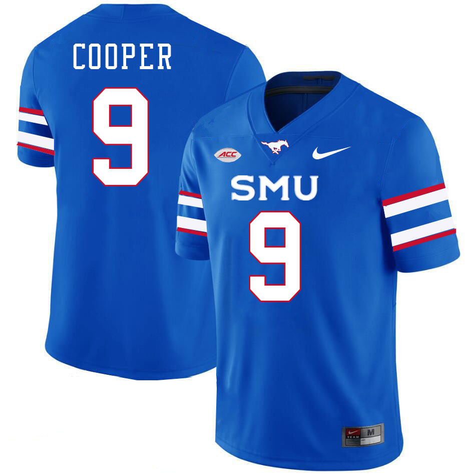 SMU Mustangs #9 Jalen Cooper Jersey College Football Uniforms-Royal